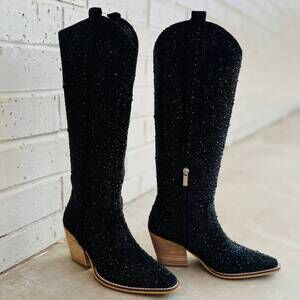 NEW MIIM women's nashville nights rhinestone boots in black